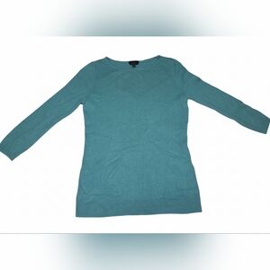 Talbots Teal Crew Neck Sweater, Pure Cashmere